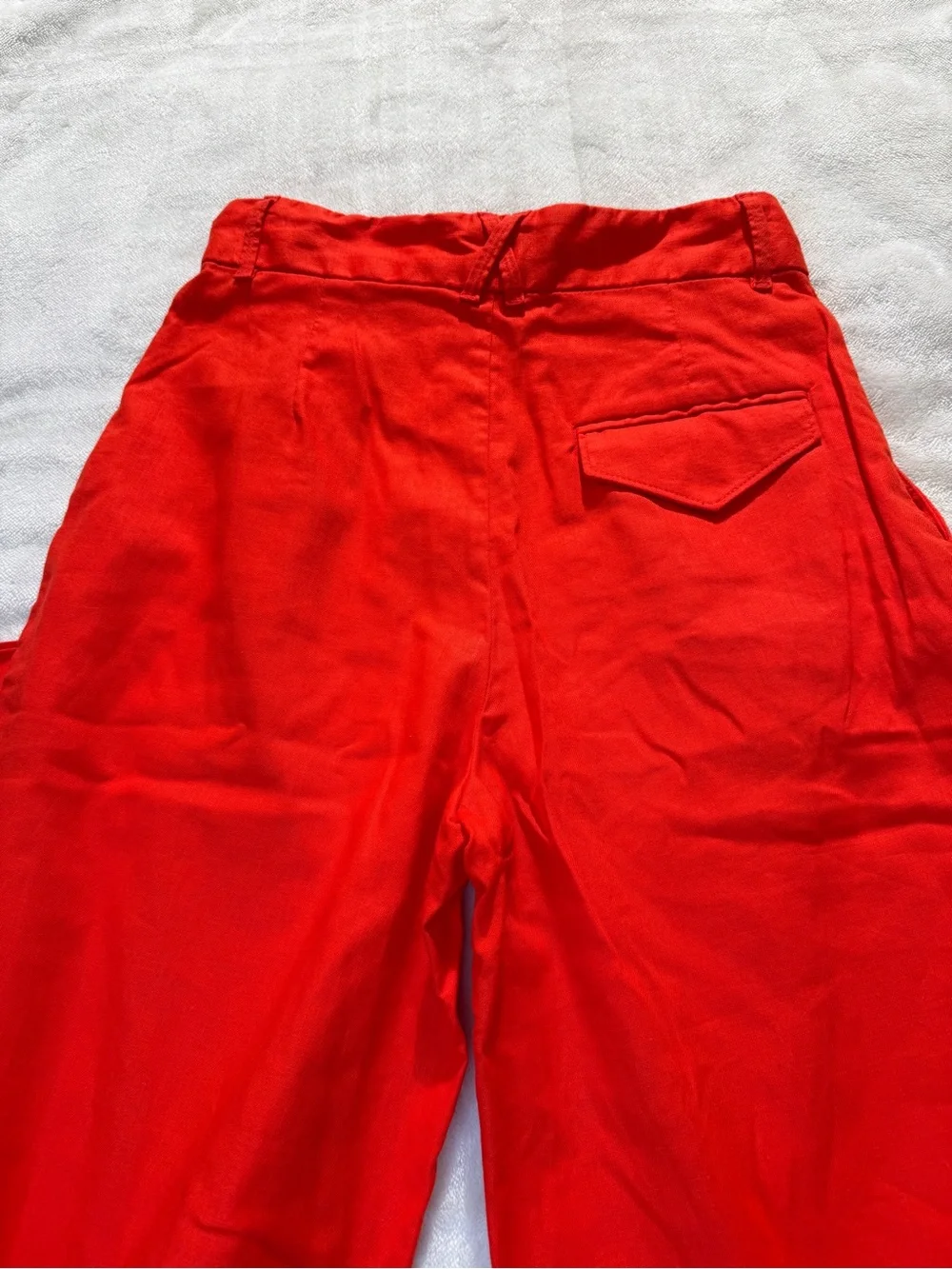 Banana Republic Factory Trailblazing Orange High-Rise Wide-Leg Linen Pants 4P
